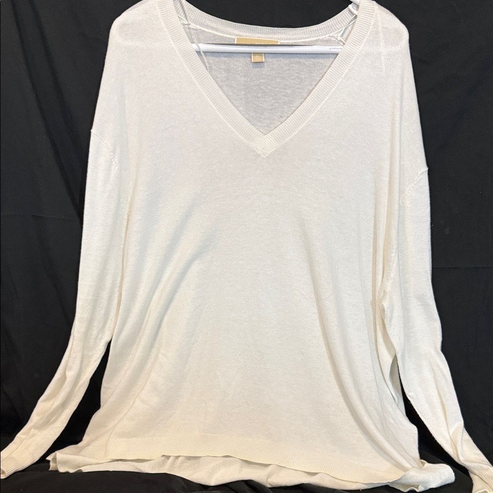 Michael Kors White V-Neck Tunic